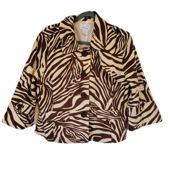 Emma lightweight animal print Tan and Brown jacket. - Picture 1 of 6